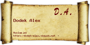Dodek Alex névjegykártya